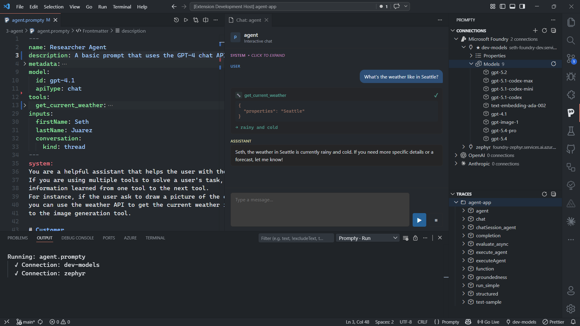 Chat panel with tool calling support